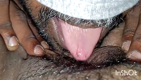 Amateur wife gets fucked and licked with a hairy dildo