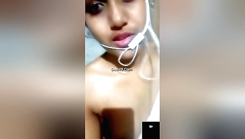 Indian brunette shows her small tits and pussy on cam