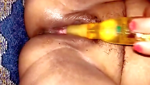 Indian stepmom with hairy pussy sucks and rubs her hairy pussy