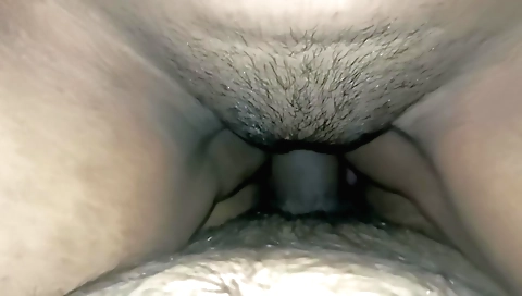 Indian girl with hairy pussy on the table was caught