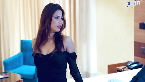 Indian girlfriend trying sex on a desk for her husband