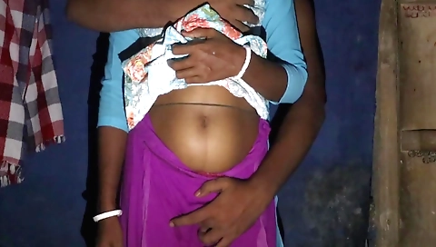 Indian amateur woman with small tits is playing with a dick