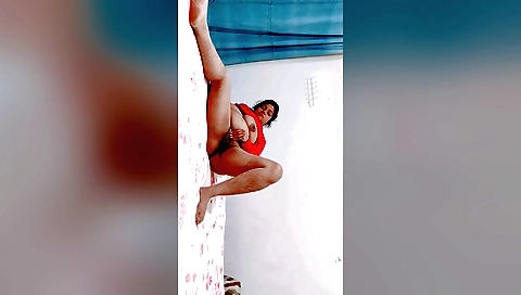 Busty brunette shows her body in a sexy solo webcam video