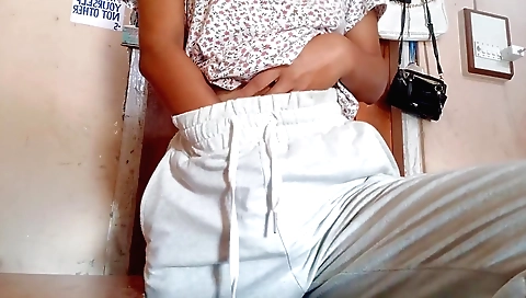 Sexy girl with a nice body is playing with her fingers