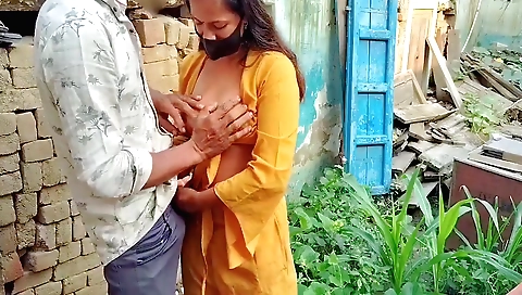 Indian amateur girl fucks her stepbrother outdoors