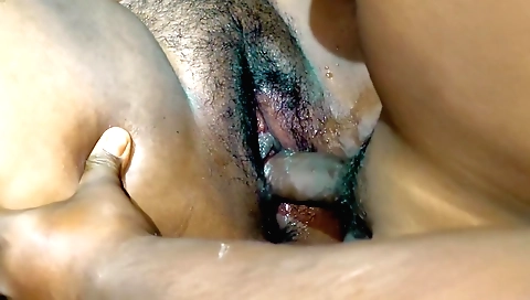 Busty Indian hottie with hairy pussy is having sex