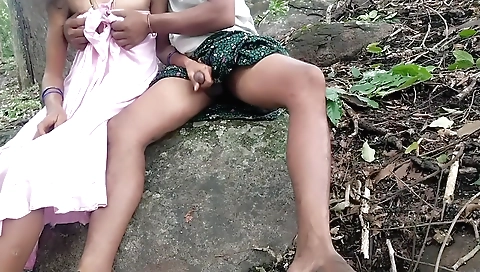 I suck my hairy pussy while on a trip in the forest