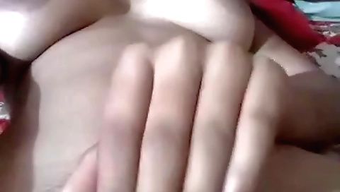 Busty indian girl shows her hairy pussy in a solo video