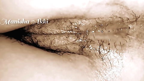 Hairy indian babe in sexy lingerie with a huge natural hairy pussy