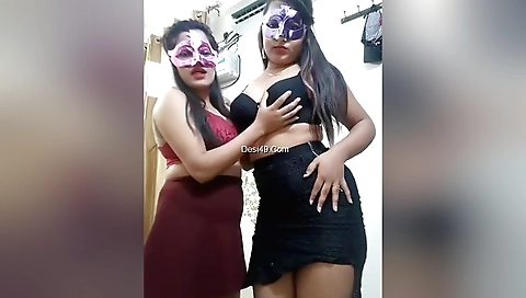 Busty indian women are rubbing their holes with their pussies