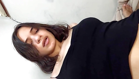 Brunette girl fucked by her friend in front of the camera