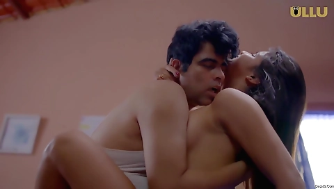 Busty brunette milf and a young stud with a long dick