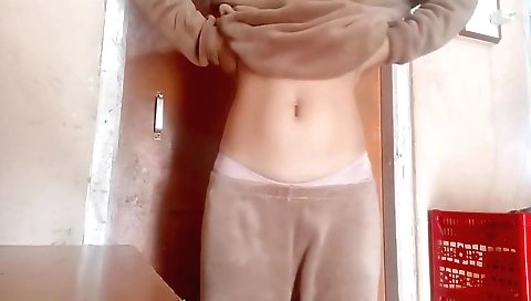 I'm getting fucked by a big cock in my brunette pussy