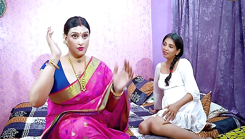 Indian teen girl and her girlfriend two stepbrother threesome