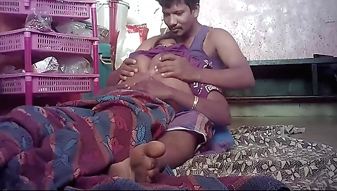 Indian woman and her hubby make a hot sex scene together