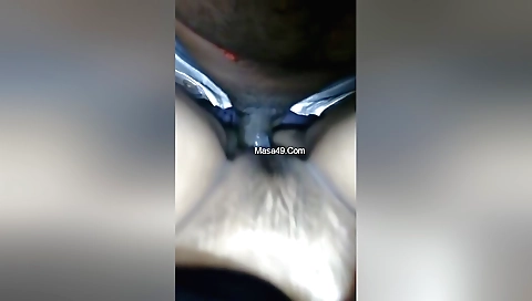 Indian teen is fucked in the hairy pussy and her pussy is covered