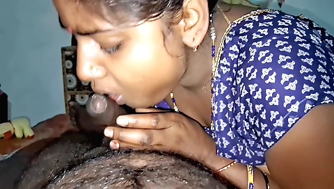 Indian stepsister licking her brother's hairy cock