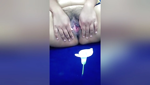 Indian solo female masturbating with her tight pussy