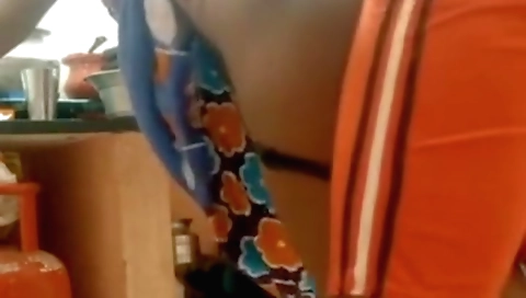 Indian brunette teen 18+ in the kitchen having sex