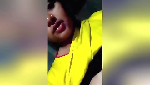 Indian brunette with hairy pussy shows her sexy face