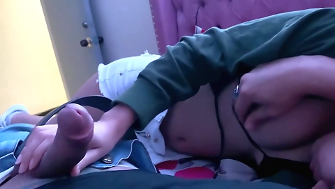 Indian stepsister sucks her stepbrother's dick in a handjob