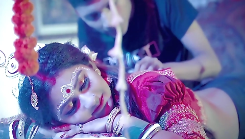 Brunette indian babe gets her big ass banged by husband