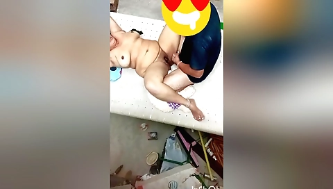 Chatty mature gets fucked in the middle of a house