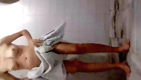 Indian girl changes clothes in the village and walks