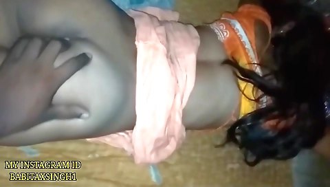 Indian brunette giving handjob on camera in the studio