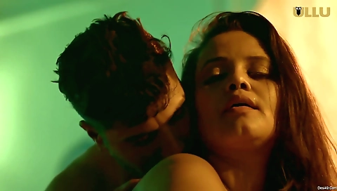 Big ass brunette is on the bed and showing her body