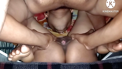 Hobbler with a shaved pussy gets fucked in a hardcore way