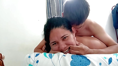 Indian brunette milf with beautiful body fucks herself