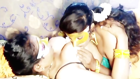 Amateur lesbian is having a fun lesbian sex in the home